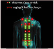 Akupresszúrás pontok és a görgők hatótávolsága